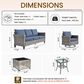 HOMLUX 8-Piece Outdoor Patio Furniture Set in Denim Blue, , large