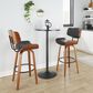 LumiSource Lombardi 30" Swivel Barstool with Black Faux Leather Upholstery in Walnut and Black (Set of 2), , large