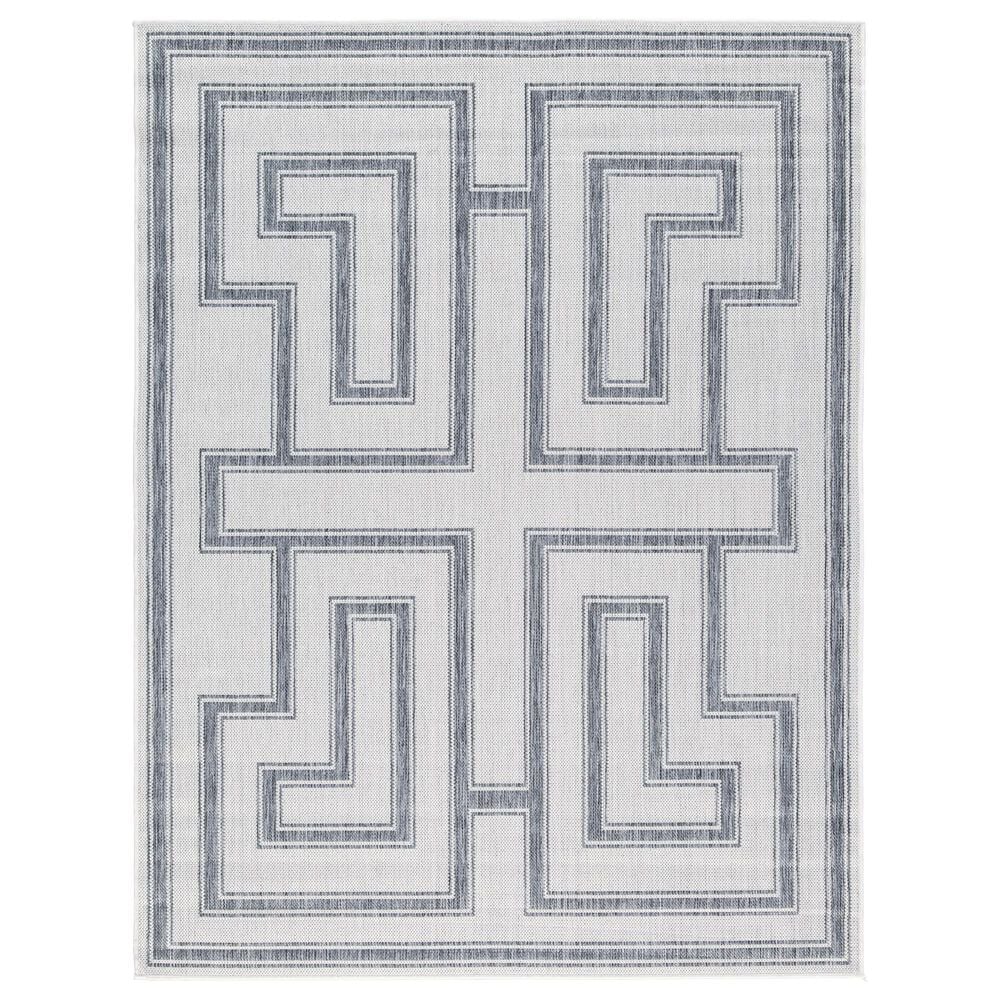 Ashley Matinwood 5" x 7" Ivory and Charcoal Outdoor Rug, , large