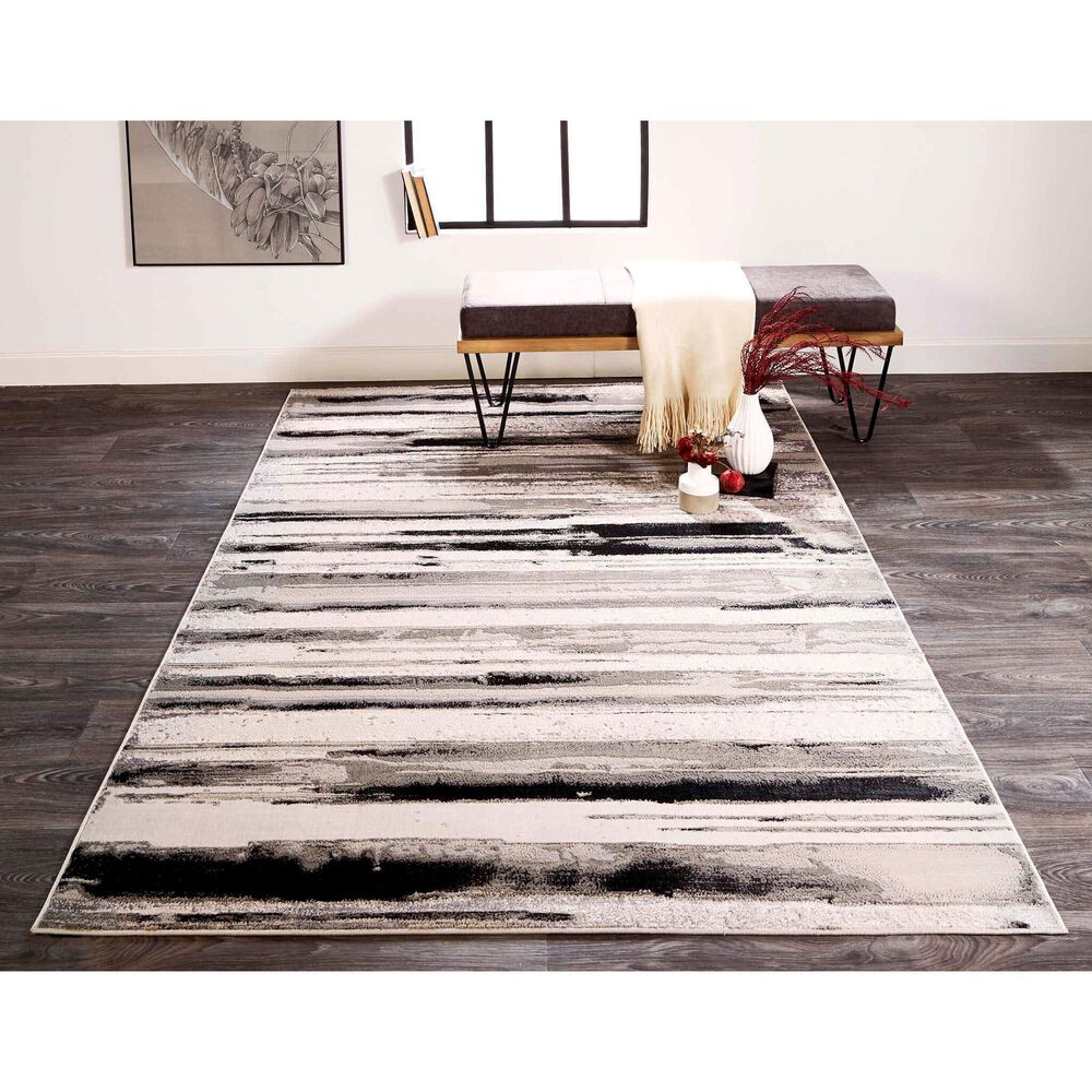 Feizy Micah 5&#39; x 8&#39; Silver Area Rug, , large