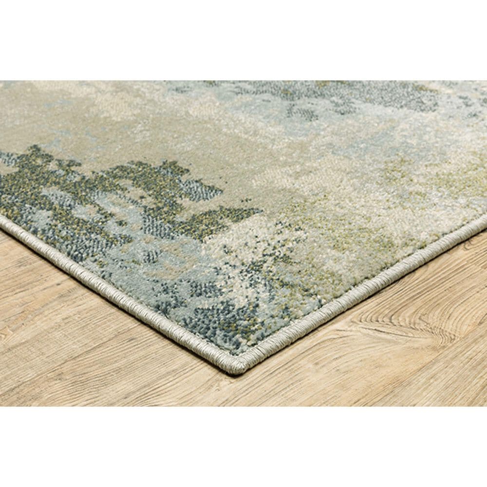 Oriental Weavers Branson Abstract 1&#39;10&quot; x 7&#39;3&quot; Blue and Green Runner, , large