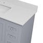 Lexora Home Dukes 84" Double Bathroom Vanity in Dark grey with 2 cm White Quartz Top and Rectangular Sinks, , large