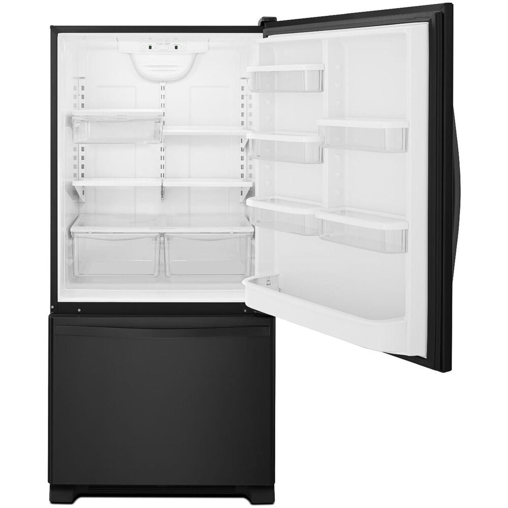 Whirlpool 19 Cu. Ft. Bottom-Freezer Refrigerator with SpillGuard Glass Shelves in Black, , large