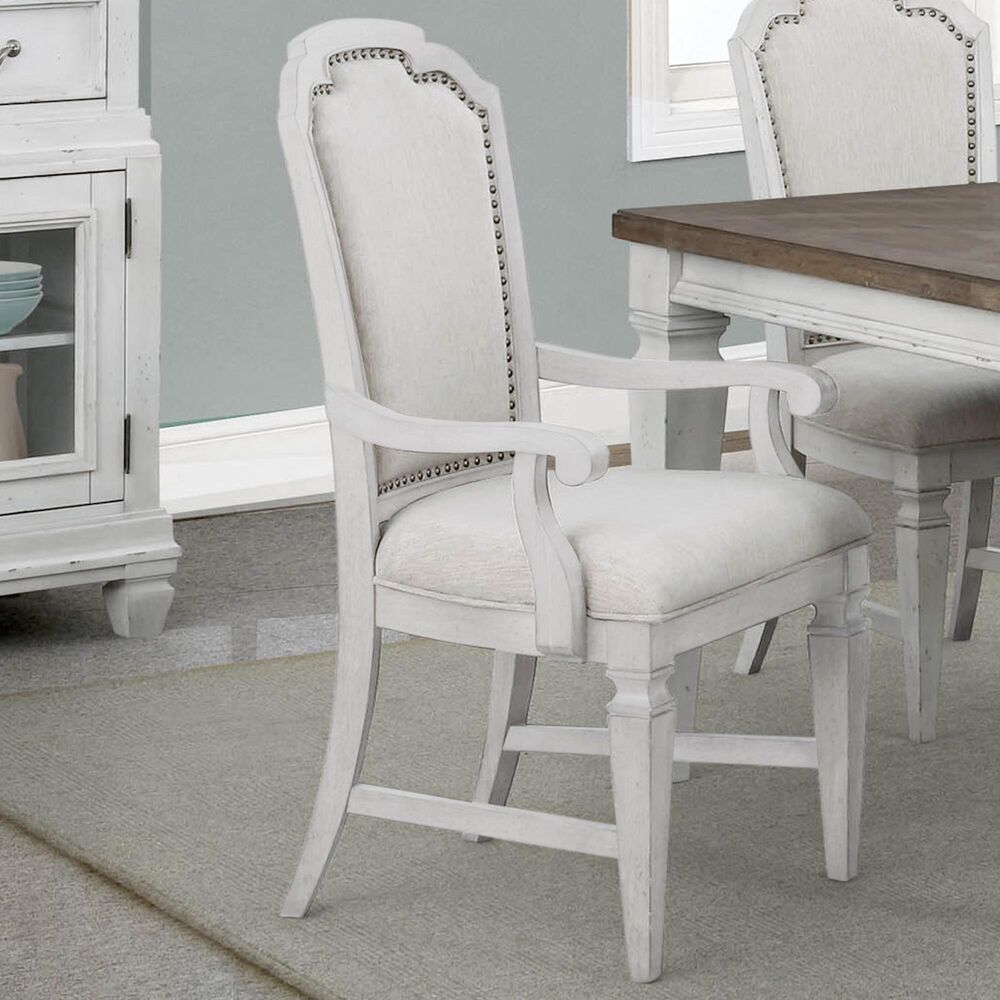 Sasha Lee Arm Chair in Distressed White, , large