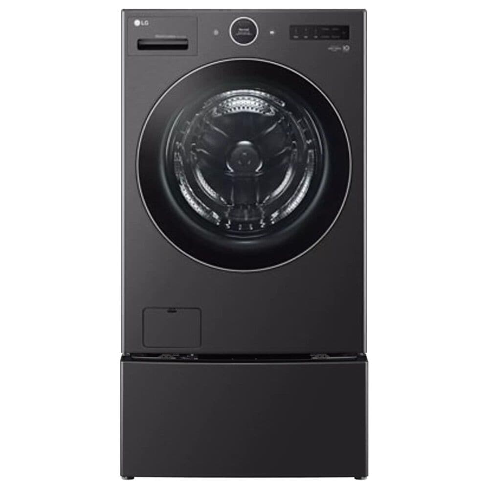 LG 2PC 5.0 Cu. Ft. Front Load Smart WashCombo All-in-One Washer/Dryer & 27" SideKick Pedestal Washer in Black Steel, , large