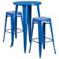 Flash Furniture 3-Piece Metal Bar Table Set in Blue, , large