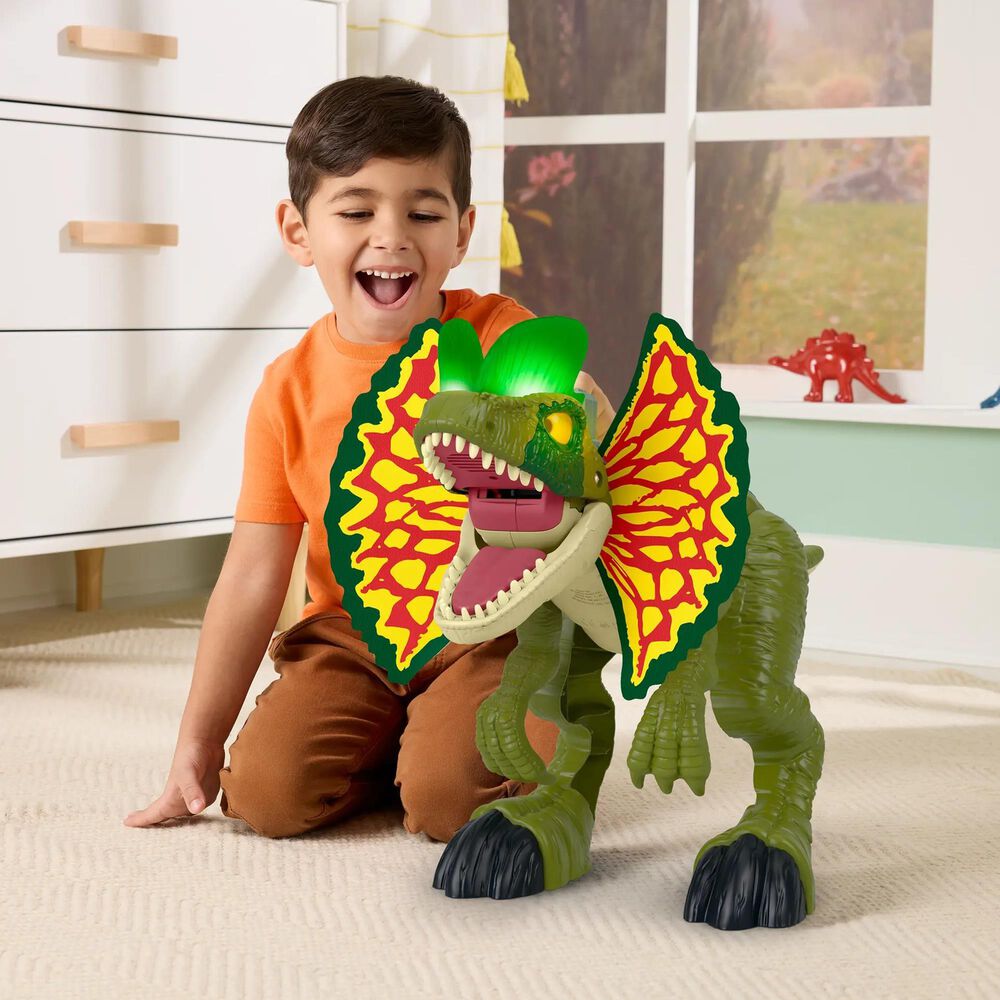 Fisher Price Thrash Attack Dilophosaurus Toy, , large