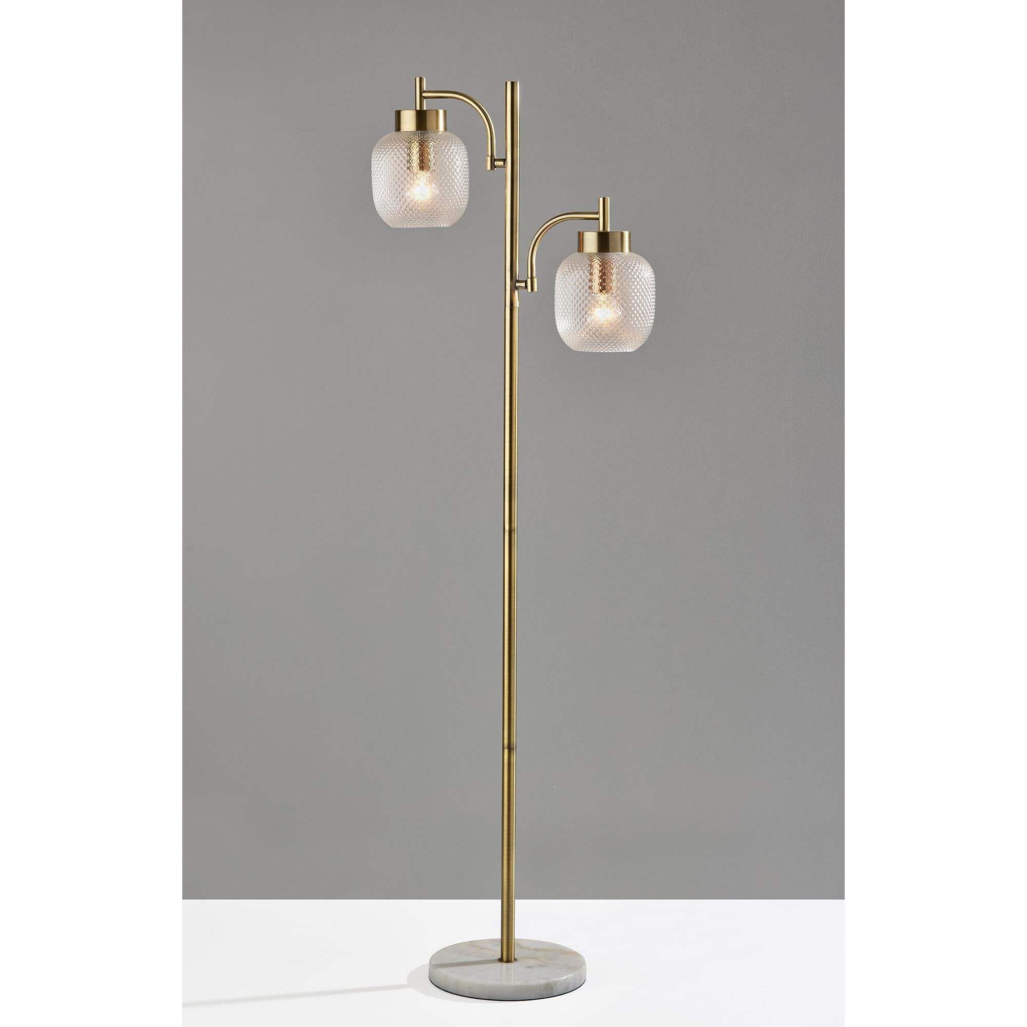 Floor lamp with two lights outlet