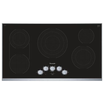 Thermador 36" Masterpiece Knob Control Electric Cooktop - Black Frameless, , large