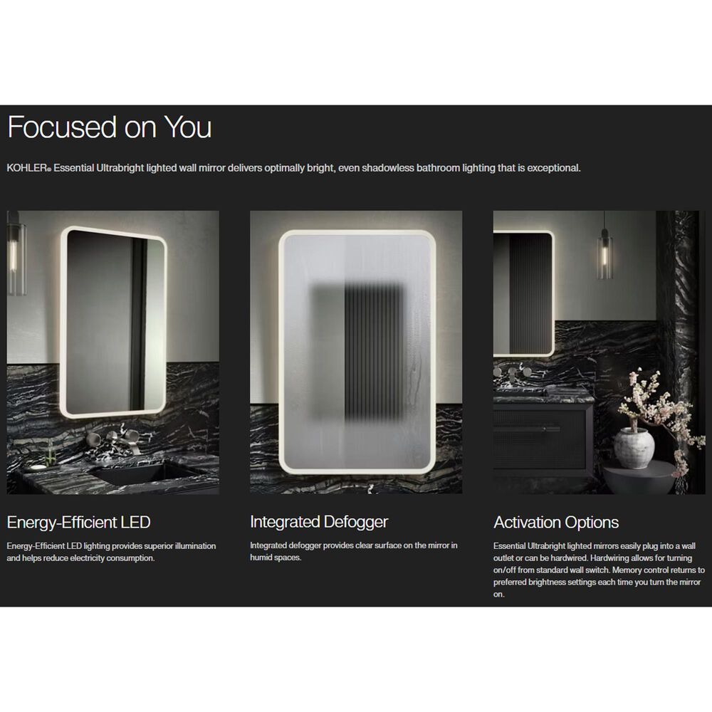 Kohler Essential Ultrabright Vanity Mirror in Brushed Nickel, , large