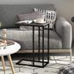 HOMLUX C Shaped Side Table in French Oak Grey and Black, , large