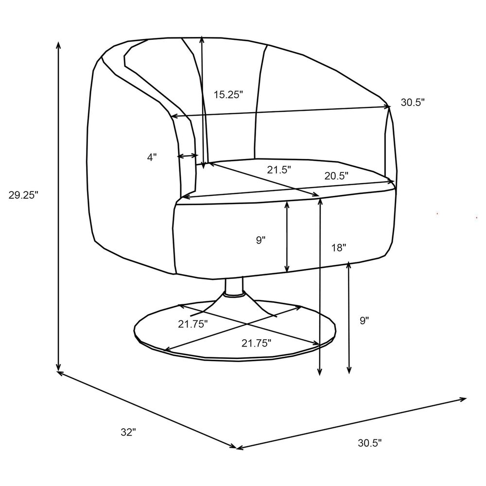 Coaster Dave Swivel Club Chair in Beige, , large