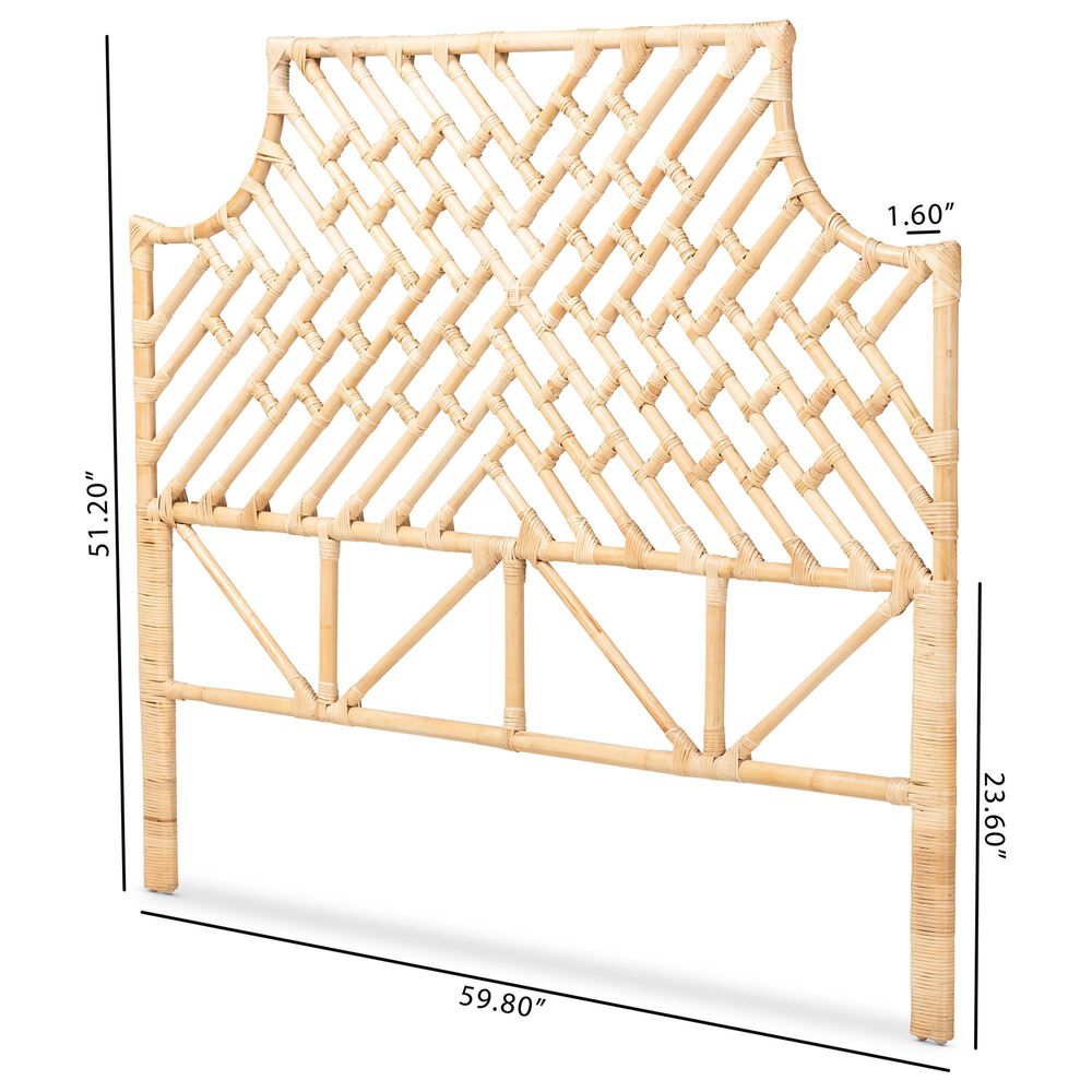 Baxton Studio Jayliah Queen Standalone Headboard in Natural Brown, , large