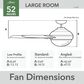 Hunter Sea Point 52" Outdoor Ceiling Fan with LED Lights in Matte Black, , large