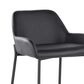 LumiSource Daniella Bar Stool with Black Faux Leather Upholstery in Black (Set of 2), , large