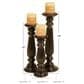 Maple and Jade 12", 15", 18" Decorative Candle Holder in Dark Brown (Set of 3), , large