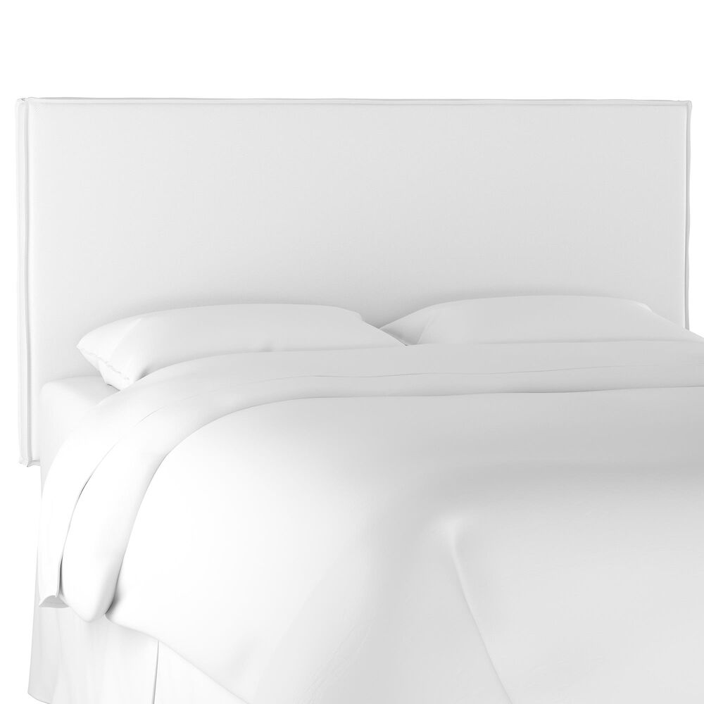 Skyline Furniture Queen Slipcover Headboard in Twill White NFM