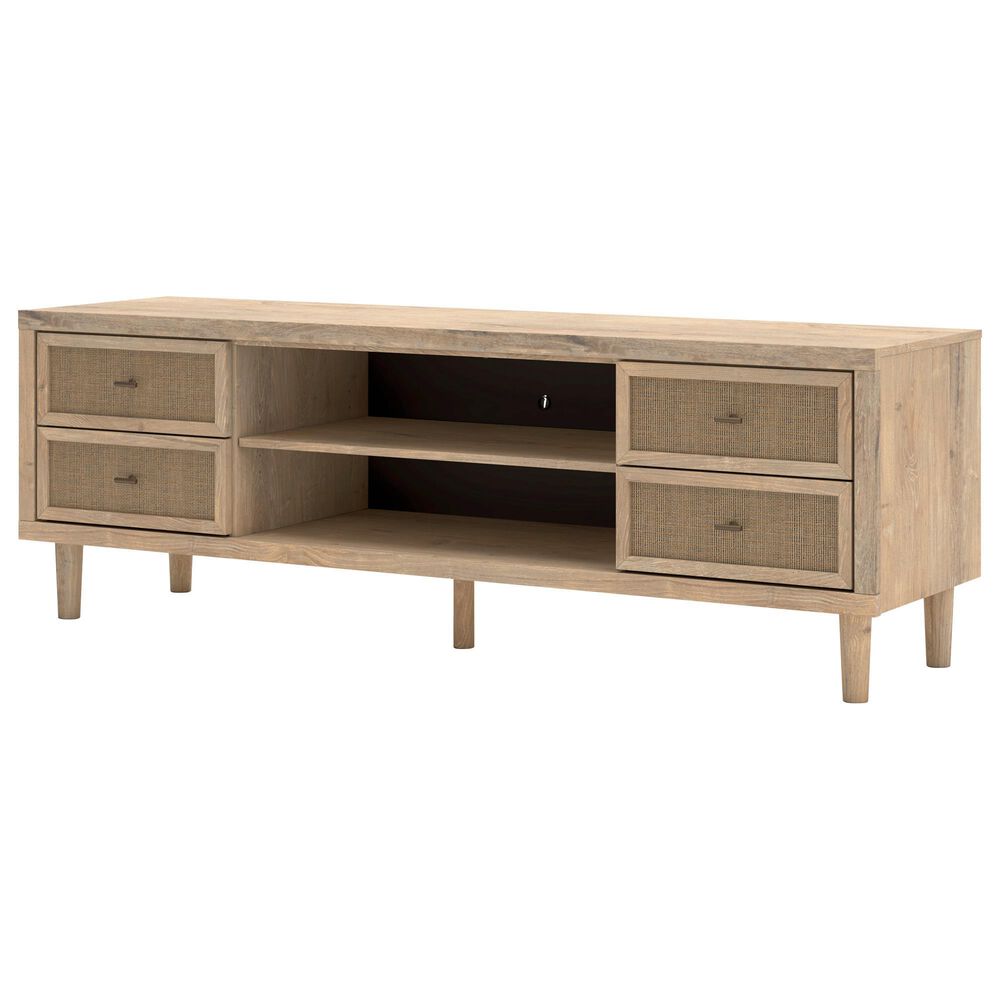 Ashley Cielden 72" XL TV Stand in Oak and Beige, , large