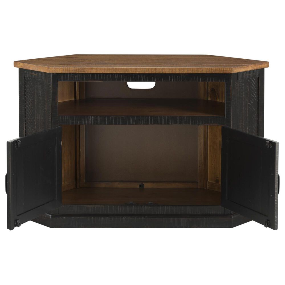 Forma &amp; Co Rustic Corner 30" Corner TV Stand in Antique Black and Honey, , large