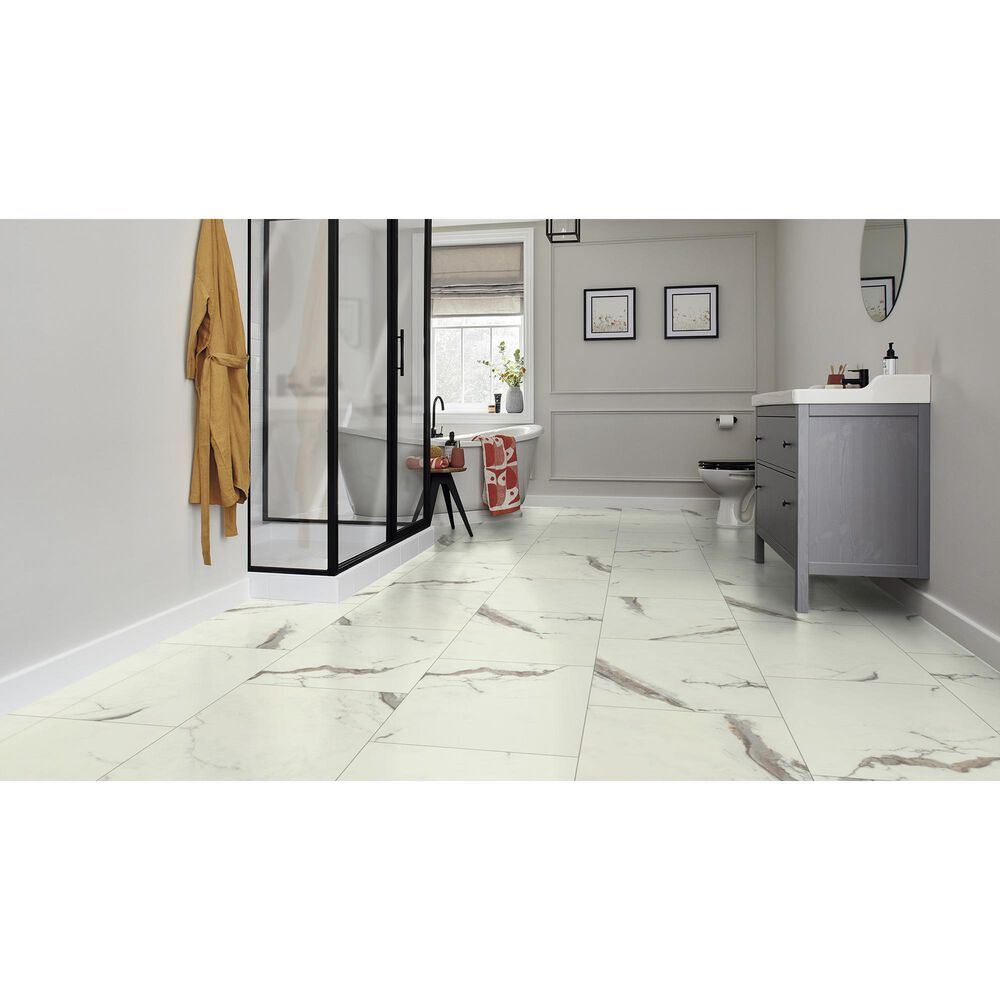 Mohawk® First Snow 18 x 18 Marble Floor and Wall Tile