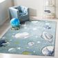 Safavieh Carousel 8" x 10" Teal and Ivory Kids Area Rug, , large