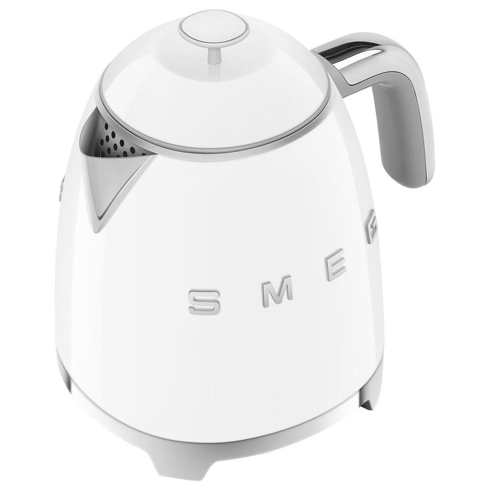 Smeg 3-Cup Stainless Steel Retro Style Mini Electric Kettle in White, , large