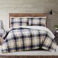 Pem America Truly Soft Cuddle Warmth 3-Piece Full/Queen Comforter Set in Blue and Cream Plaid, , large
