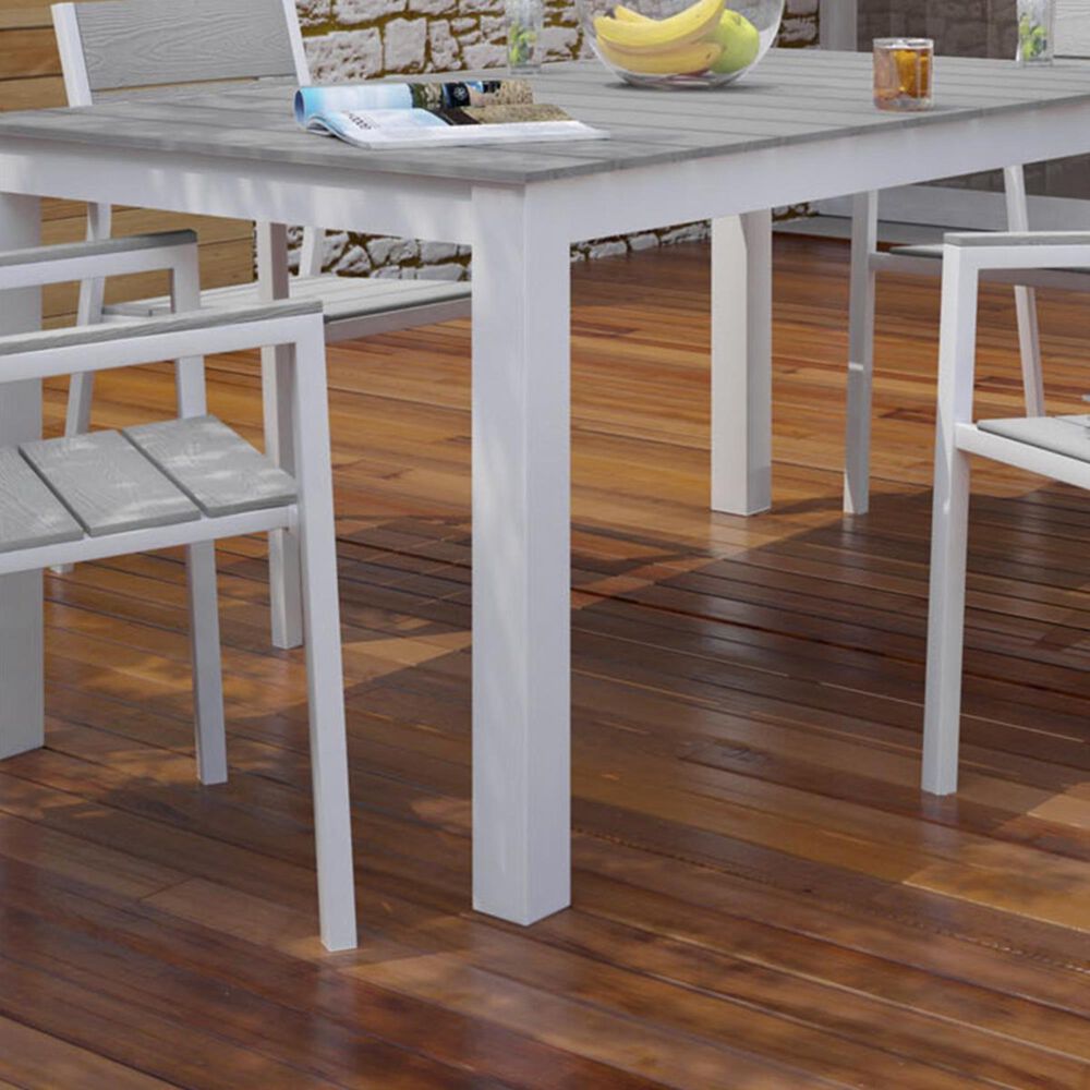 Modway Maine 5Piece Outdoor Patio Dining Set in White and Light Gray