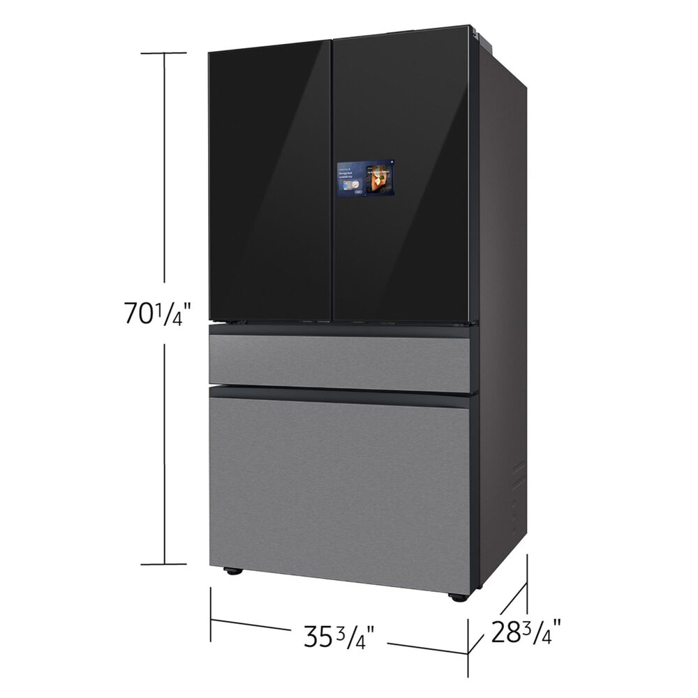 Samsung 22.5 Cu. Ft. Bespoke Counter Depth 4-Door French Door Refrigerator with AI Home &amp; AI Vision Inside in Charcoal Glass and Stainless Steel, , large