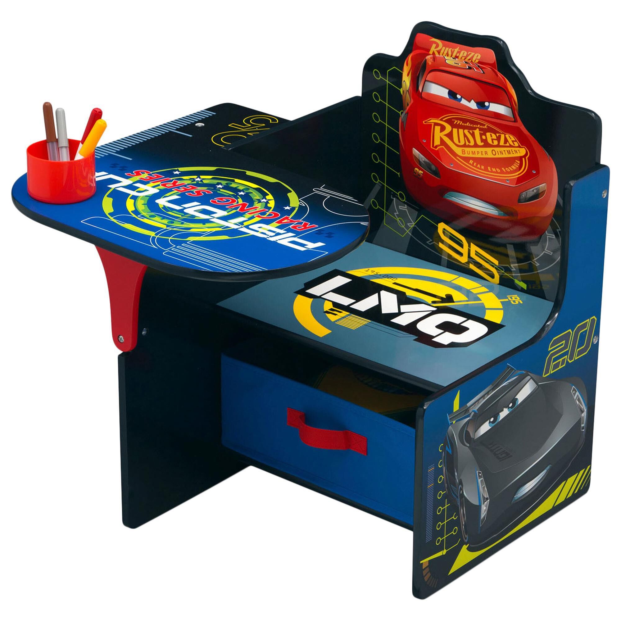 Delta Disney Cars Chair Desk with Storage Bin in Multicolor NFM