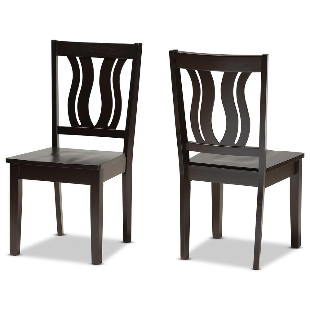 Baxton Studio Fenton Side Chair in Dark Brown (Set of 2), , large