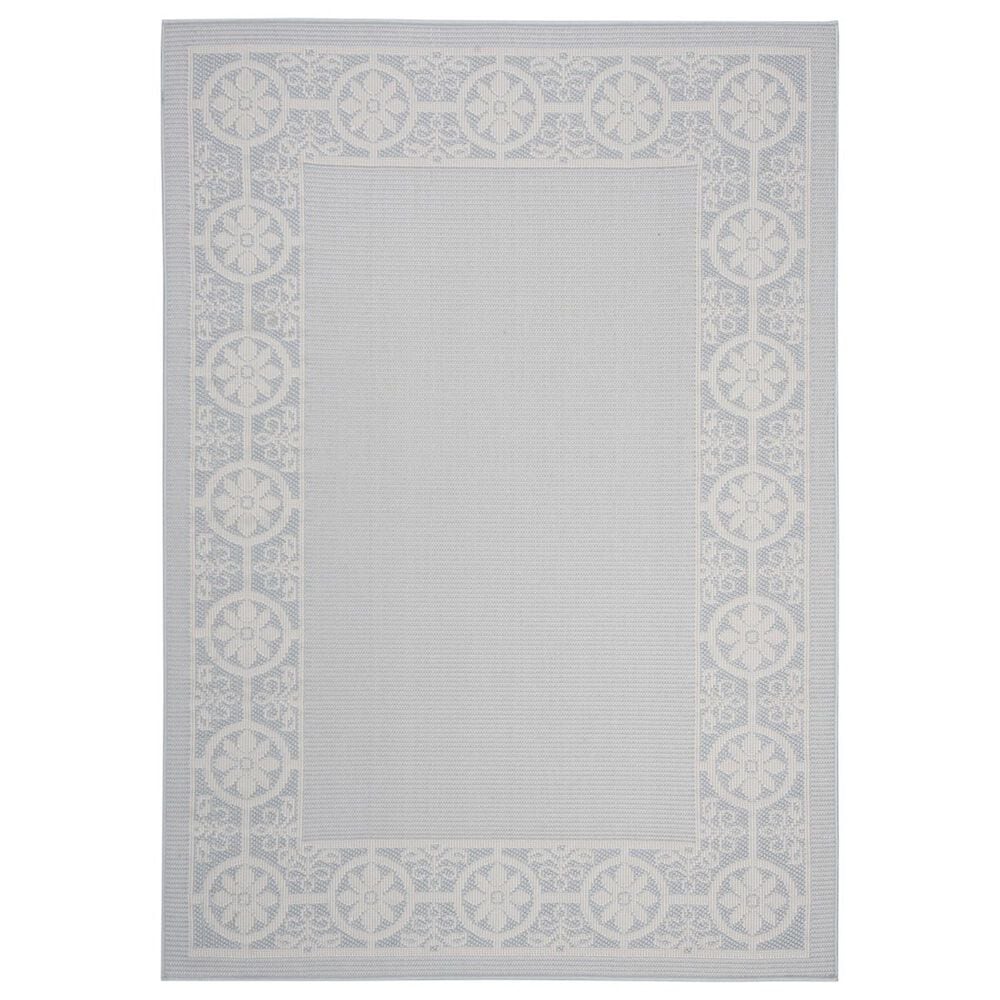 Safavieh Martha Stewart Cyprus 5"5" x 7"7" Aqua and Cream Area Rug, , large