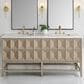 James Martin Vanities Emmeline 72" Double Bathroom Vanity in Pebble Oak with 3 cm Carrara White Marble Top and Rectangular Sinks, , large