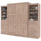 Bestar Pur Queen Murphy Storage Bed with 6-Drawer in Rustic Brown, , large