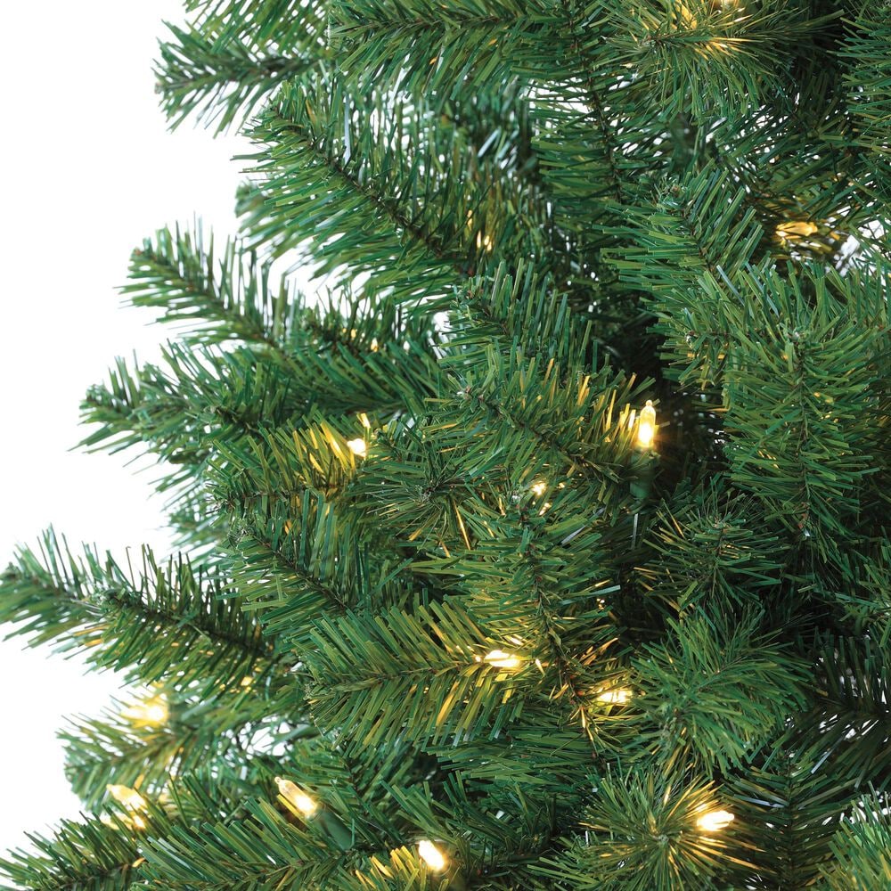The Gerson Company 7&#39; Montana Pine Artificial Christmas Tree with Warm White LED Lights in Green, , large