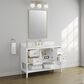 37B Ravello 48" Single Bathroom Vanity Cabinet in Bright White with Marble Top and Backsplash, , large
