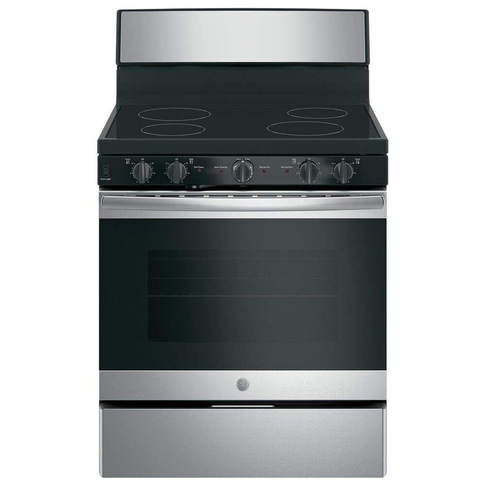 GE Appliances 30 Electric Radiant Smooth Cooktop Range in Stainless Steel, , large