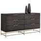 37B Artezia Rebel 6-Drawer Dresser in Brushed Gold and Charcoal Grey, , large