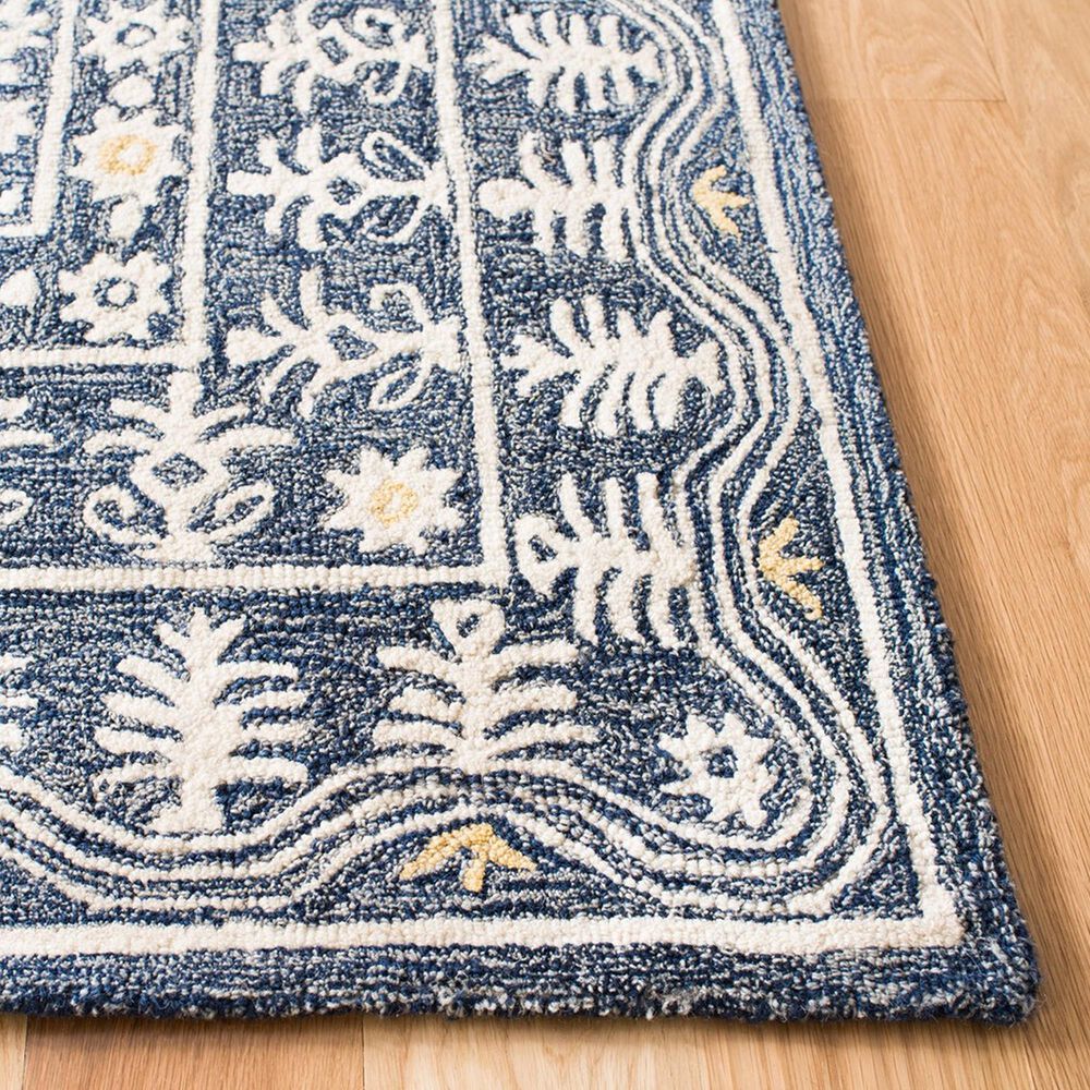 Safavieh Micro-Loop MLP619M 2&#39;3&quot; x 7&#39; Blue and Ivory Runner, , large
