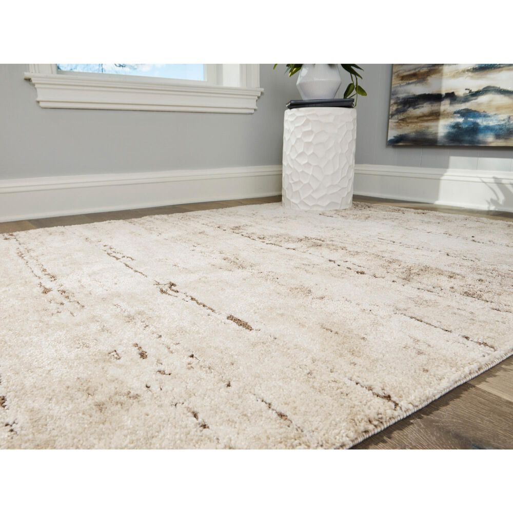 Ashley Kasney 5&#39; x 7&#39; Cream and Brown Area Rug, , large