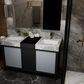 Lexora Home Zilara 55" Double Bathroom Vanity in Black and Grey with 11 cm Castle Grey Marble Top and Rectangular Sinks, , large