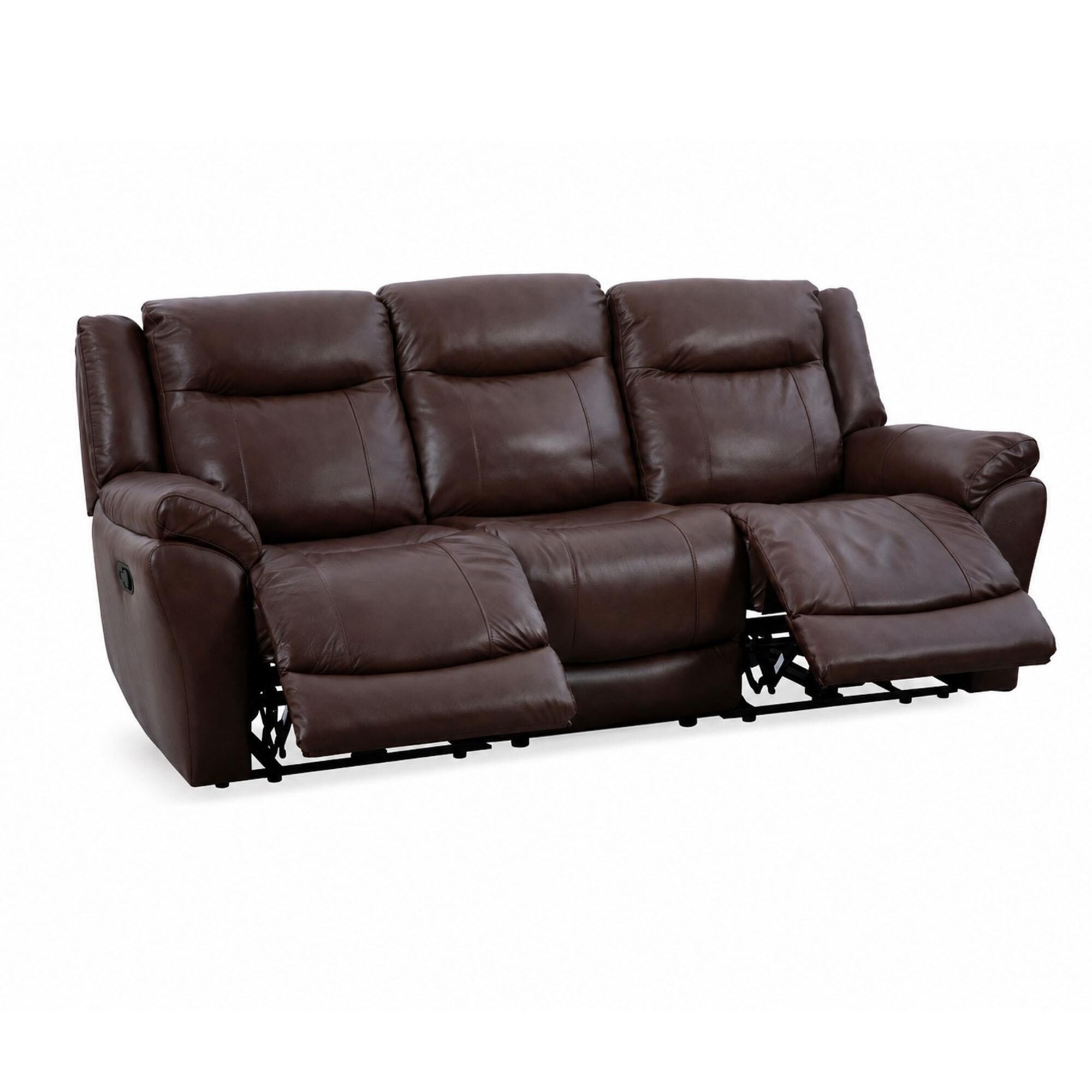 Oxford Furniture Dual Manual Reclining Sofa in Madrid Pecan
