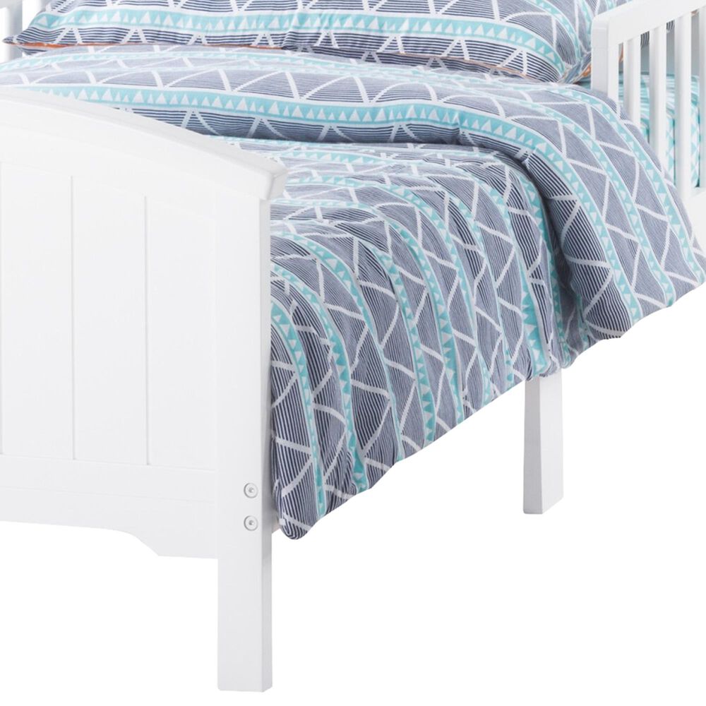 Foundations Worldwide Hampton Toddler Bed with Rails in Matte White, , large