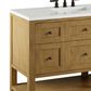 James Martin Breckenridge 84" Double Bathroom Vanity in Light Natural Oak with 3 cm White Zeus Top and Rectangular Sinks, , large