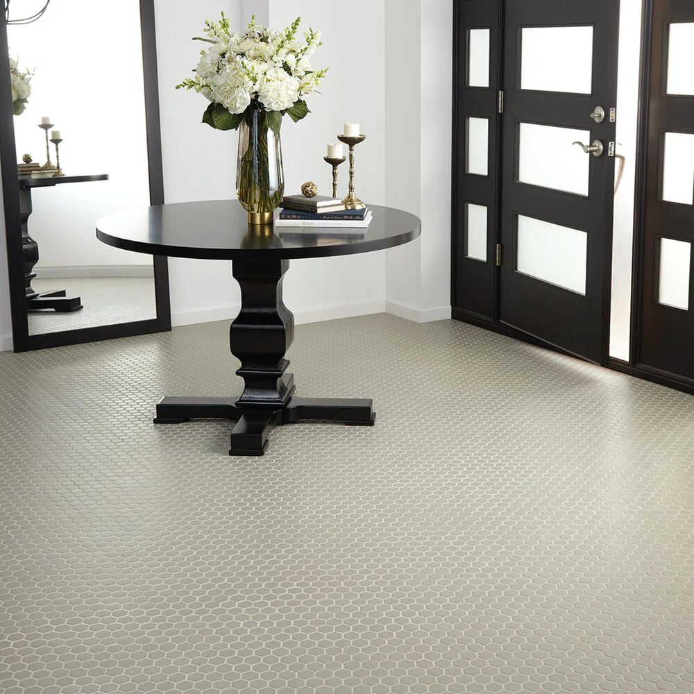 Dal-Tile Color Wheel Architectural Gray 1.5" on 12" x11" Hexagon Ceramic Mosaic Sheet, , large