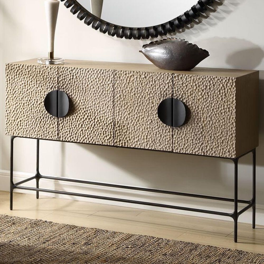 Uttermost Lunar 4-Door Cabinet in White and Black, , large