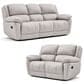 Furniture of America Glarus Manual Recliner Sofa and Loveseat Set in Off-White, , large