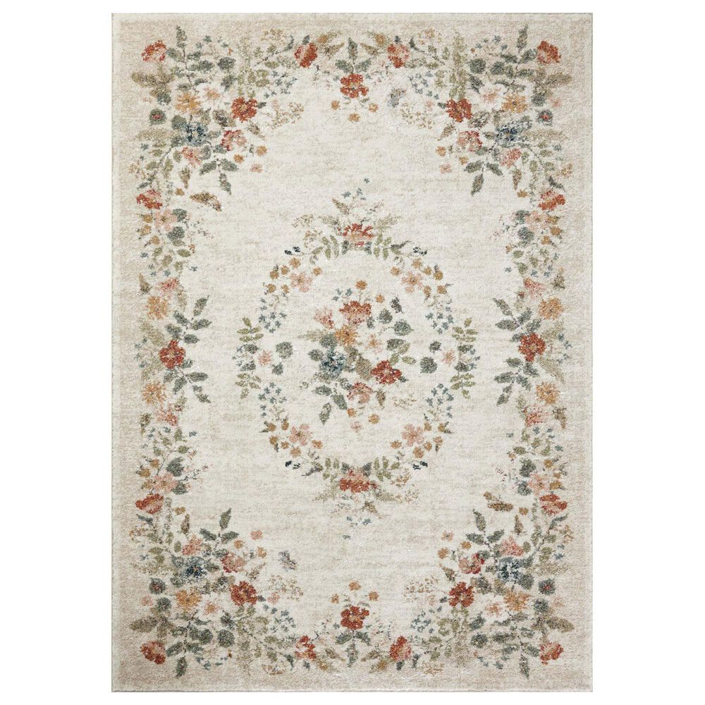 Rifle Paper Co Laurel Strawberry Fields 6"6" x 9"2" Cream Area Rug, , large