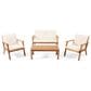 Hearth and Haven Temecula 4-Piece Outdoor Chat Set with Natural Rectangular Coffee Table in Cream, , large