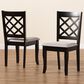 Baxton Studio Verner Side Chair with Grey Cushion in Dark Brown (Set of 2), , large